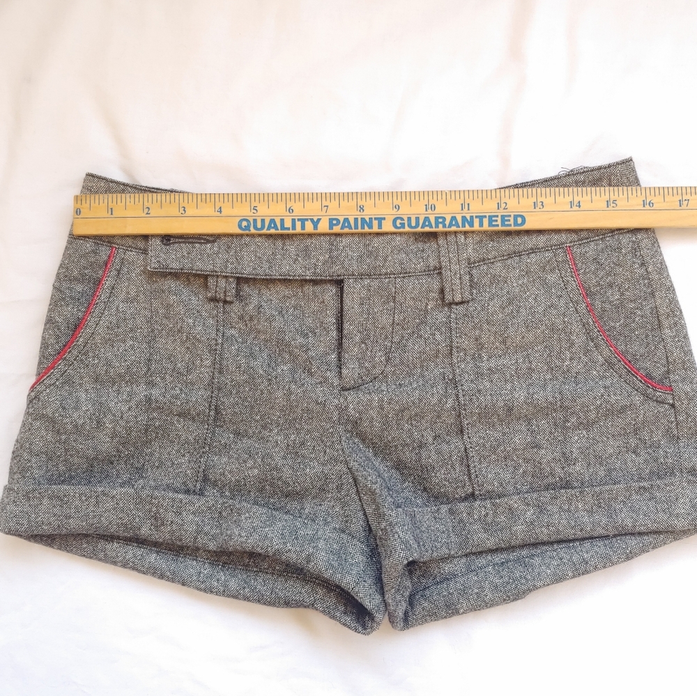 Bebe Cuffed Shorts Women's 6, Wool & silk, Gray